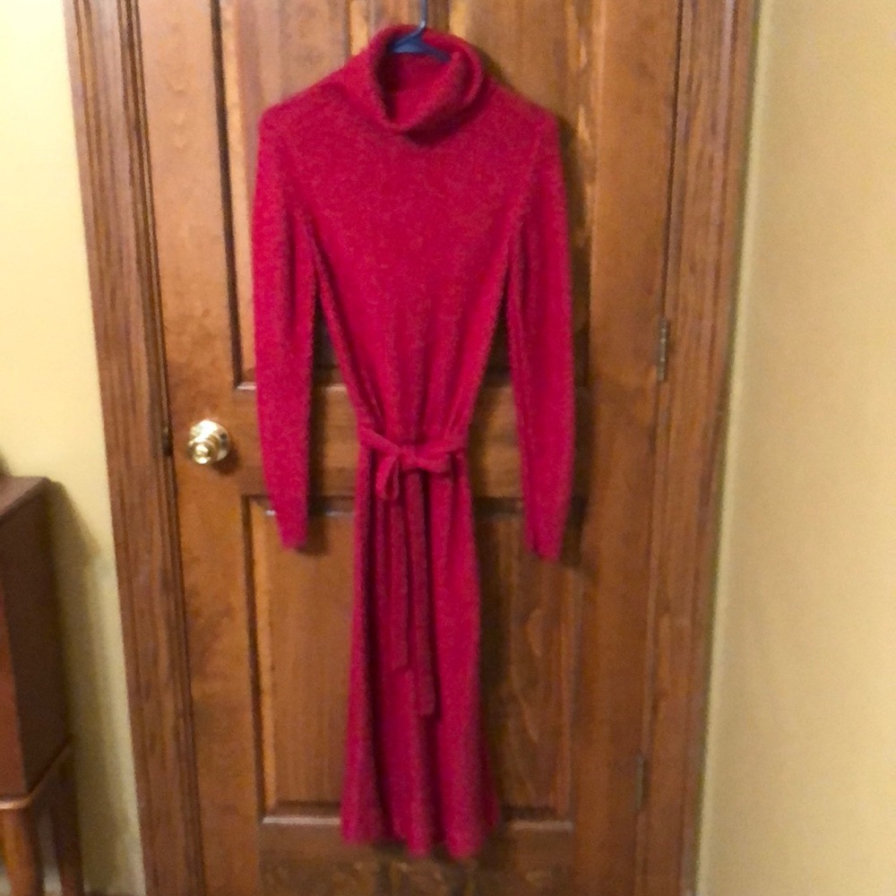 Vintage 1970’s red turtleneck sweater dress